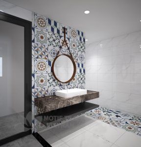 Gạch bông porcelain Sqa-pp110 trang trí nhà tắm
