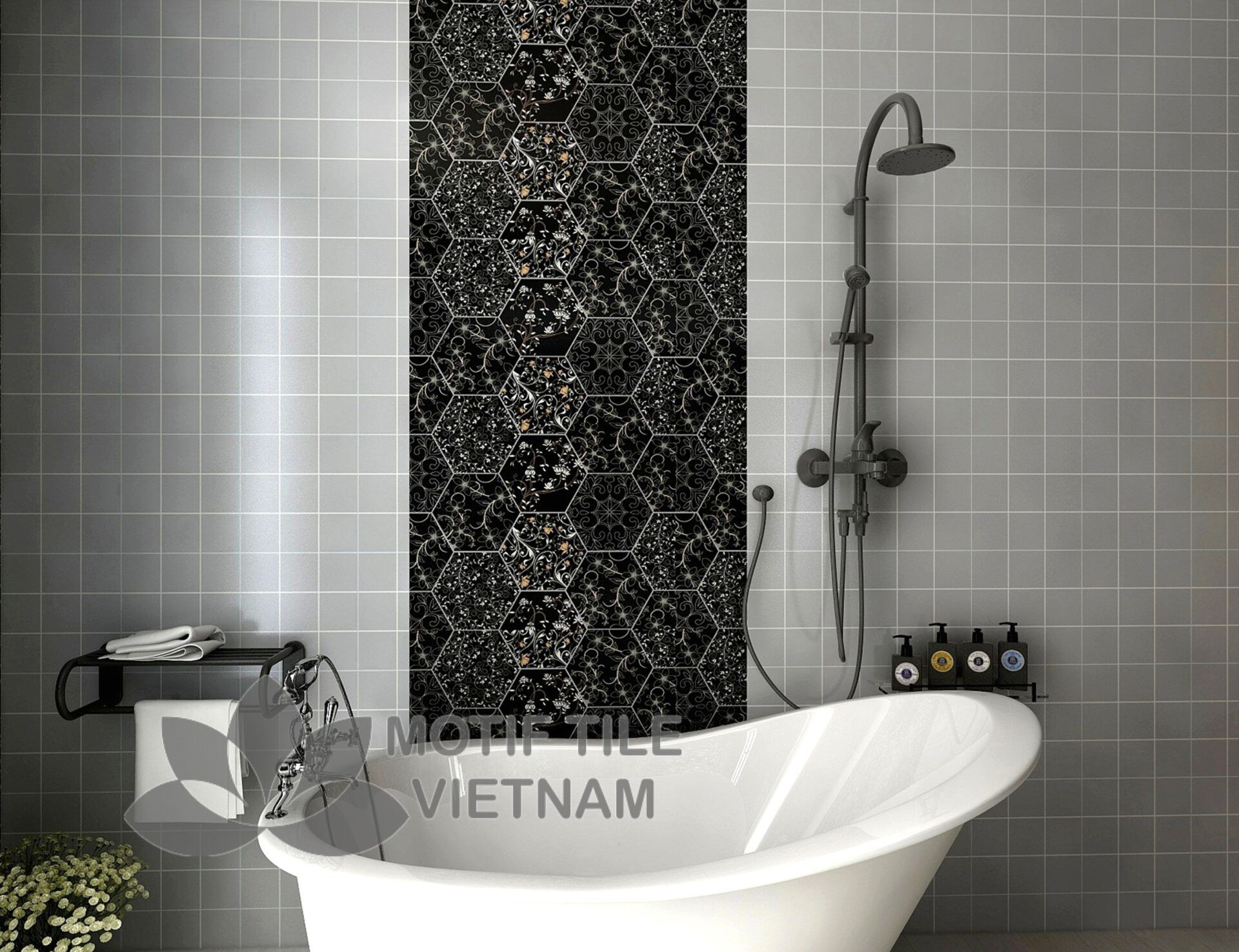 Gạch bông porcelain Hex-PP002 4 Gạch bông porcelain Hex-PP002