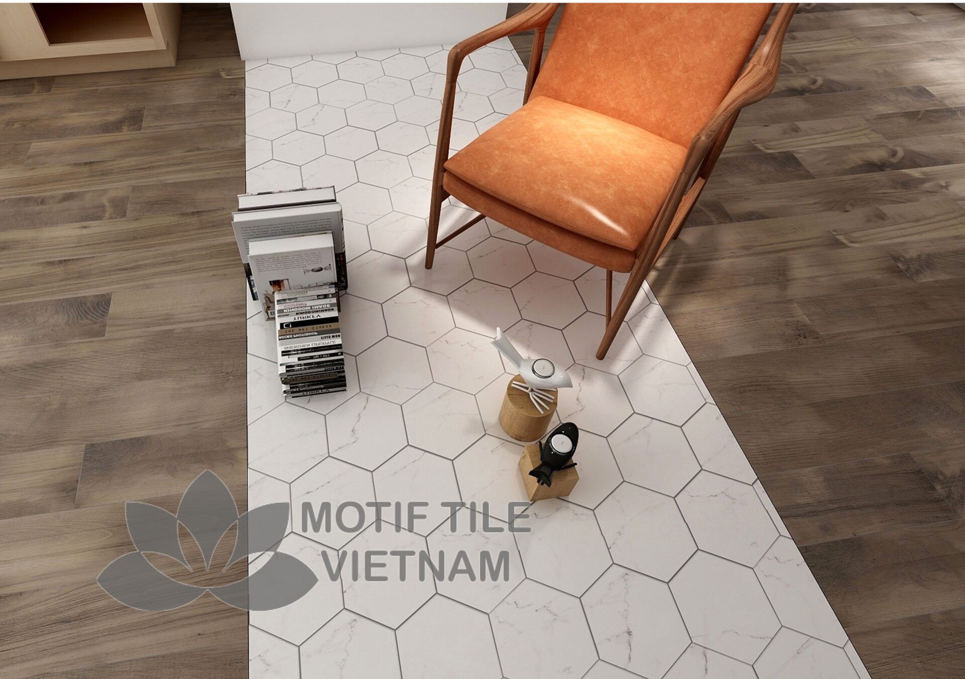 Gạch bông men gốm Hex-PP001 2 Gạch bông men gốm Hex-PP001 - Hình ảnh 2