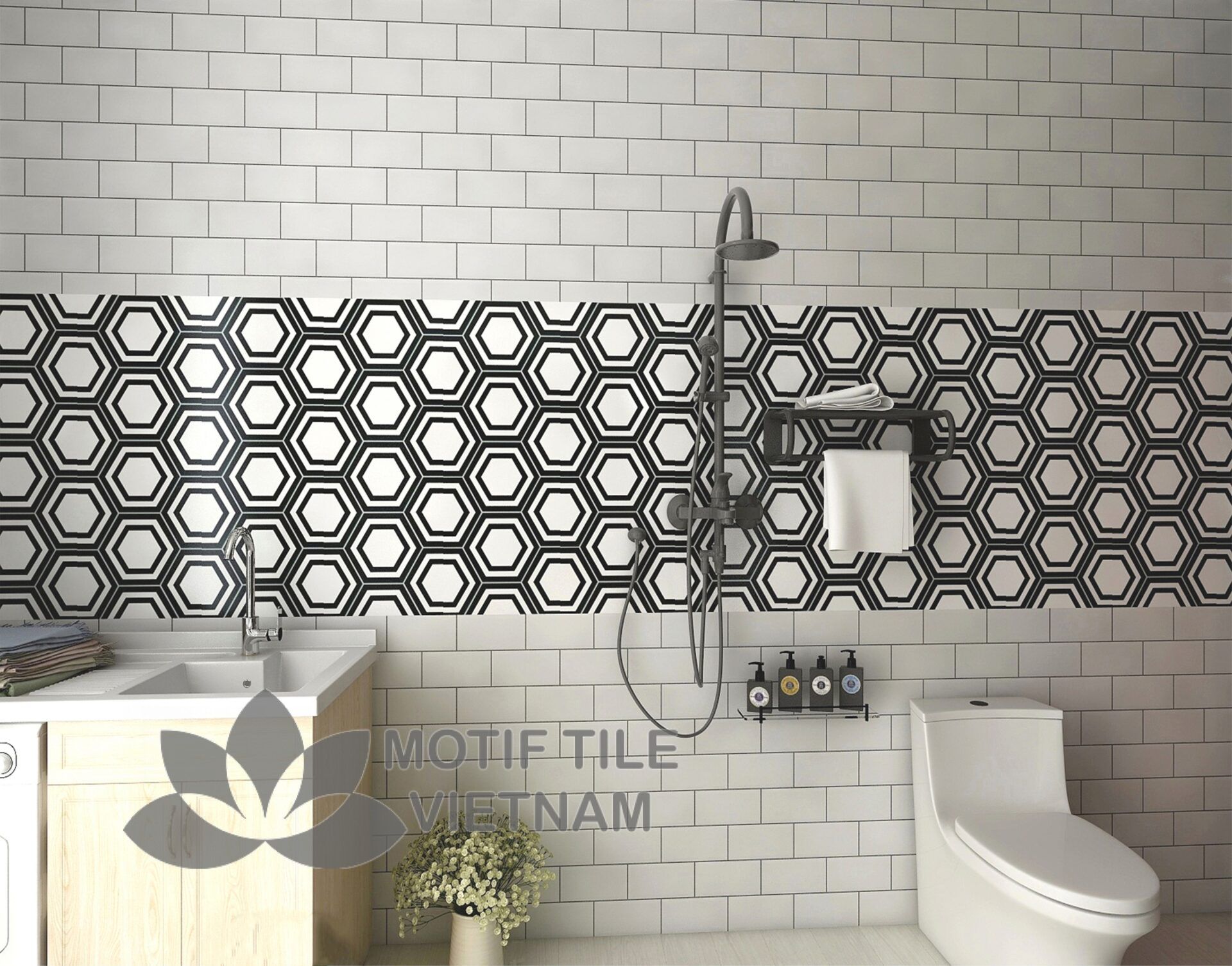 Gạch bông Hex-PP005 2 Gạch bông porcelain Hex-PP005