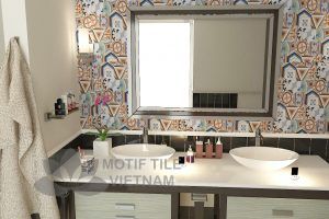 Gạch bông men gốm Hex-PP027 5 Gạch bông porcelain Hex-PP021 trang trí nhà tắm