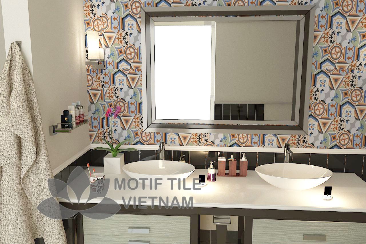 Gạch bông porcelain Hex-PP027 5 Gạch bông porcelain Hex-PP021 trang trí nhà tắm