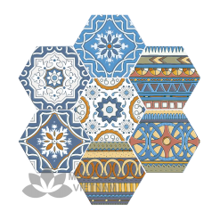 Gạch bông porcelain Hex-PP023