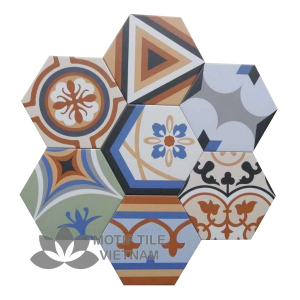 Gạch bông men gốm Hex-PP027 4 Gạch bông porcelain Hex-PP027
