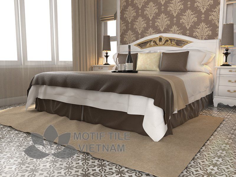 Gạch bông cổ điển CTS 22.8(4-14) 4 Gạch bông cts 22.8 trang trí phòng ngủ