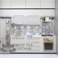 Gạch bông porcelain Sqa-PP114 ốp tường nhà bếp