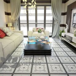 Gạch bông porcelain Sqa-PP122A 4 Gạch bông porcelain Sqa-PP122A lát nền phòng khách