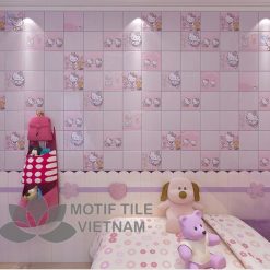 Gạch bông porcelain Sqa-PP127 trang trí phòng ngủ bé gái