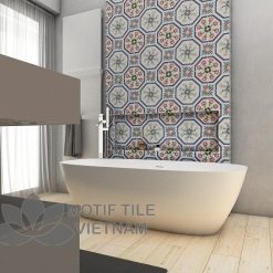 Gạch bông porcelain Sqa-PP133W trang trí nhà tắm