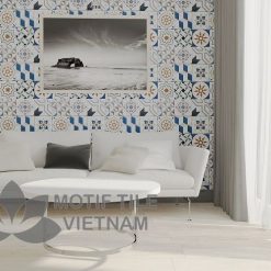 Gạch bông porcelain Sqa-PP108 ốp tường phòng khách