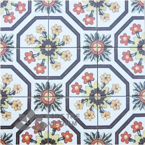 Gạch bông Sqa-PP133W 1 Gạch bông porcelain Sqa-PP133W