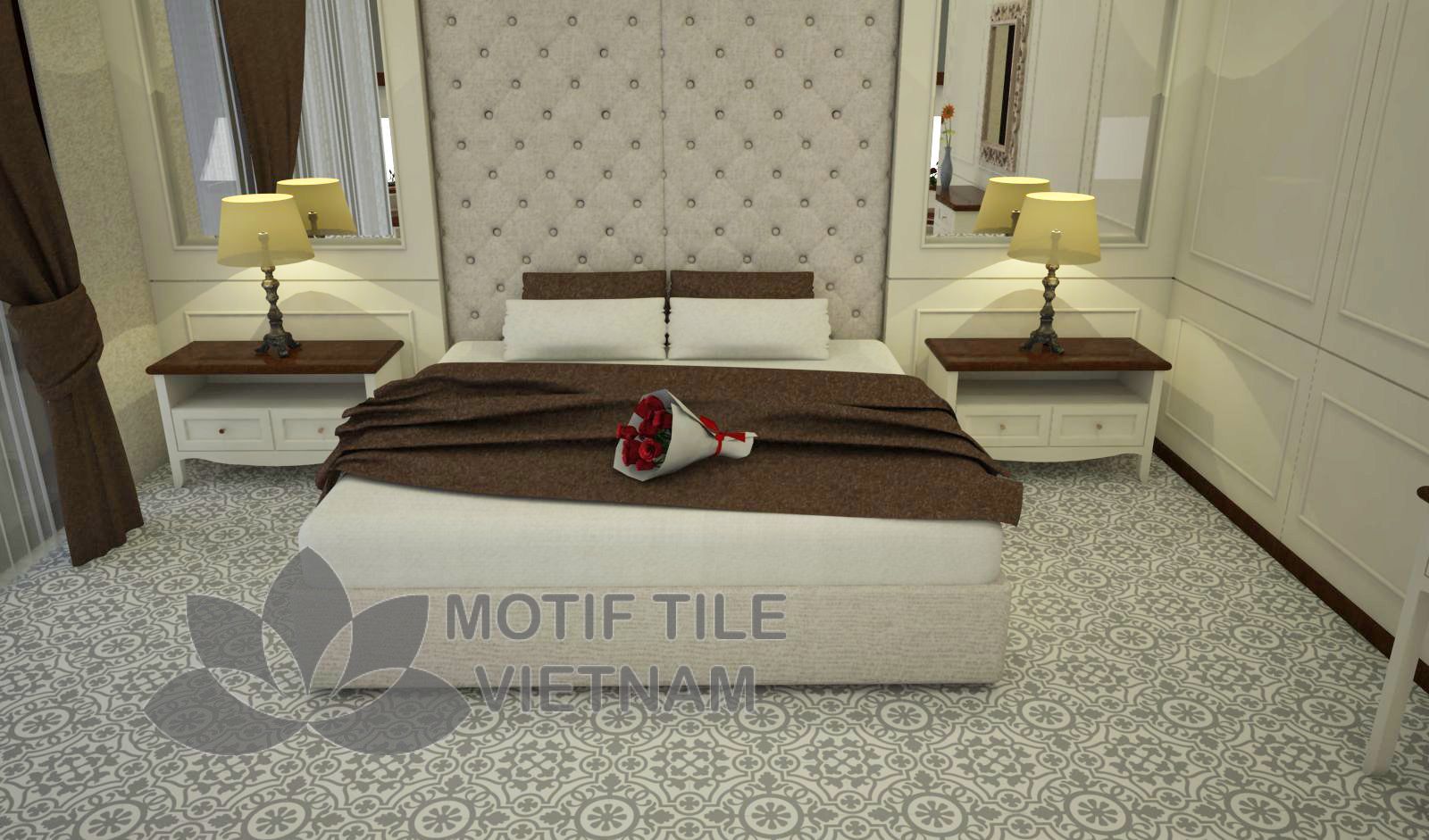 Gạch bông cổ điển CTS 60.4(4-9) 5 gạch bông cts 60.4 trang trí phòng ngủ