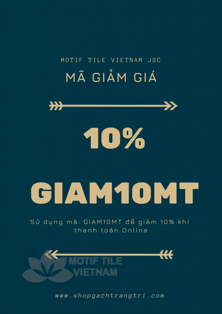 Chương trình khuyến mãi 10% khi mua hàng Online 1 Coupon giảm giá 10% gạch trang trí