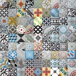 Gạch bông cổ điển tổng hợp nhiều hoa văn nhiều màu sắc