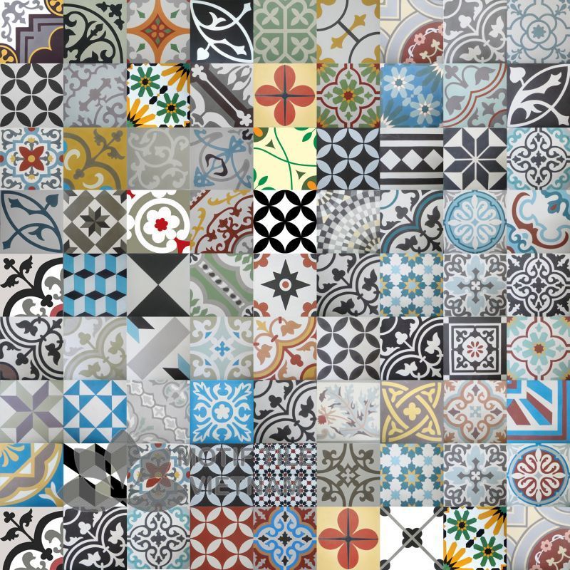 Gạch bông hoa văn tổng hợp nhiều màu sắc 1 Gạch bông cổ điển tổng hợp nhiều hoa văn nhiều màu sắc