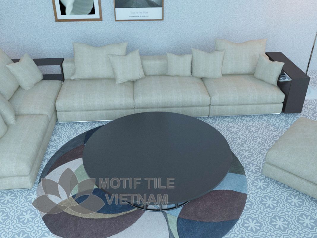 Gạch xi măng thủ công CTS 1.9(4-9) 4 Gạch xi măng thủ công CTS 1.9 lát nền phòng khách