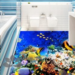 Gạch tranh 3D ốp tường hình đại dương MT-3D1-ĐD 14 Gạch tranh 3D kính cường lực ốp tường chủ đề đại dương
