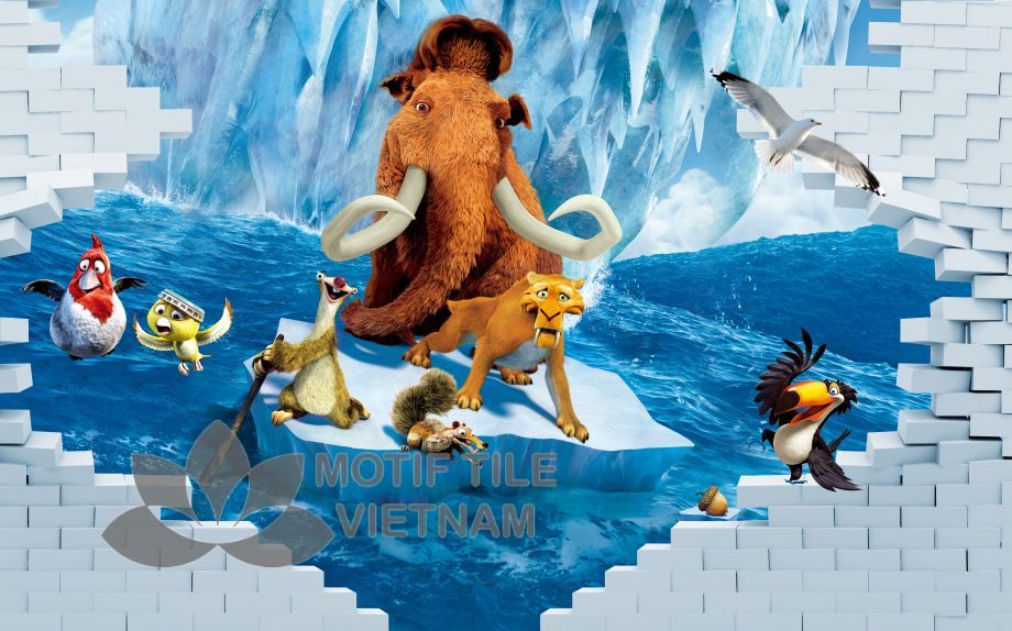 Gạch tranh 3D ốp tường hình đại dương MT-3D1-ĐD 10 Gạch tranh 3D kính cường lực ốp tường chủ đề đại dương