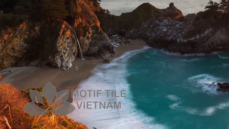 Tranh kính ốp tường bãi biển 1 Tranh kính ốp tường bãi biển