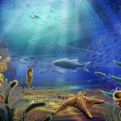 Tranh kính ốp tường bãi biển