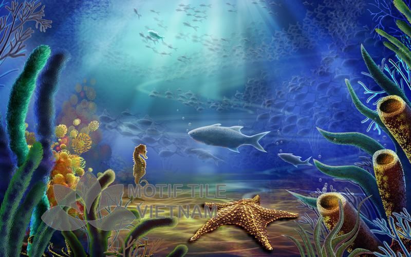 Tranh kính ốp tường bãi biển 4 Tranh kính ốp tường bãi biển