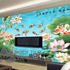 Gạch tranh phủ kính ốp tường 3d hoa sen
