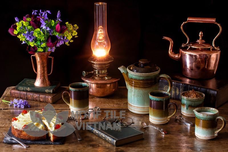 Tranh gạch ốp tường chủ đề tĩnh vật 1 Tranh gạch ốp tường chủ đề tĩnh vật