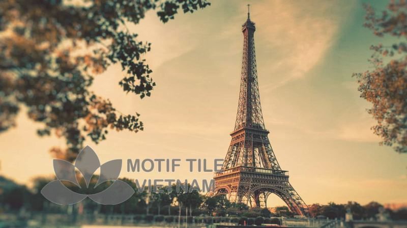 Tranh kính ốp tường tháp Eiffel 1 Tranh kính ốp tường thá eiffel