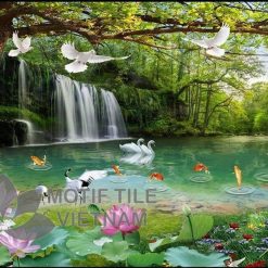 Gạch tranh phủ kính ốp tường thác nước 6 Gạch tranh phủ kính ốp tường thác nước