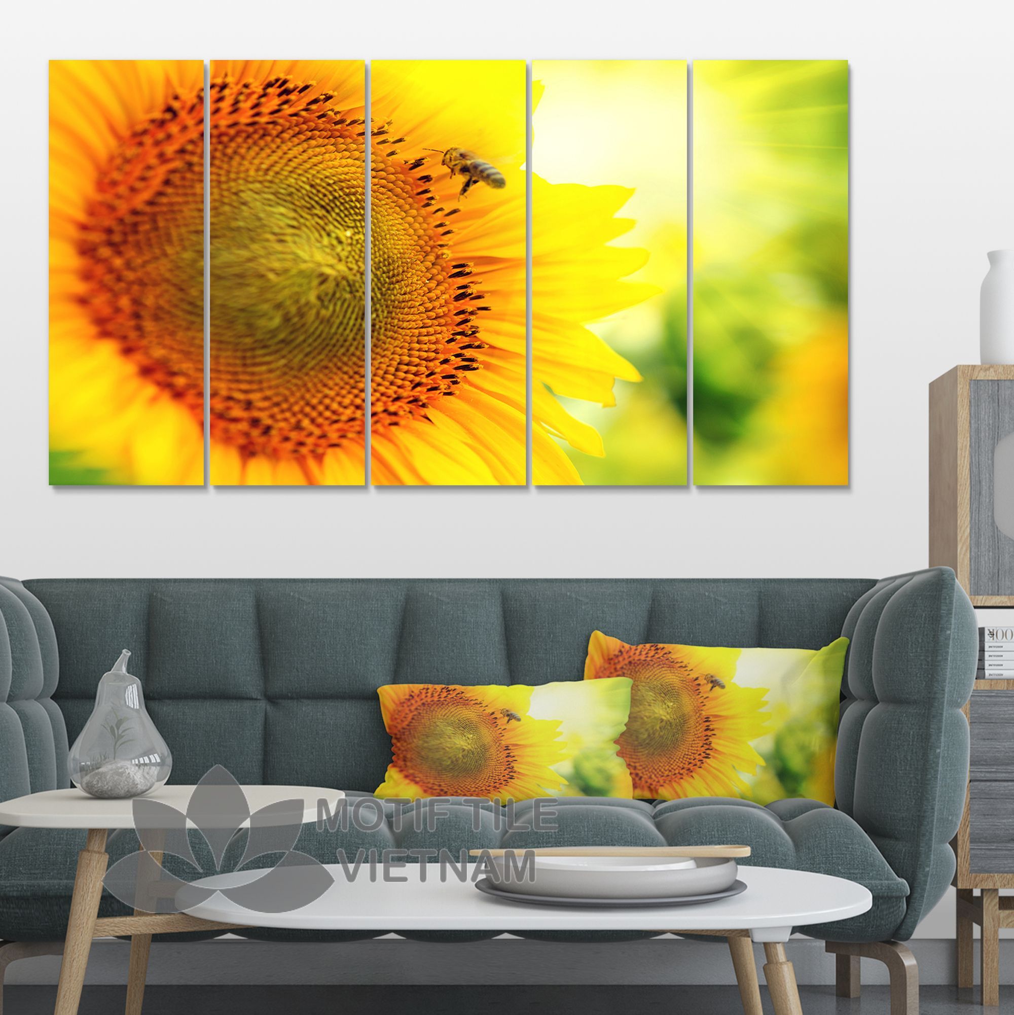 Gạch tranh ốp tường hoa hướng dương 9 Gạch tranh ốp tường hoa hướng dương - Hình ảnh 9