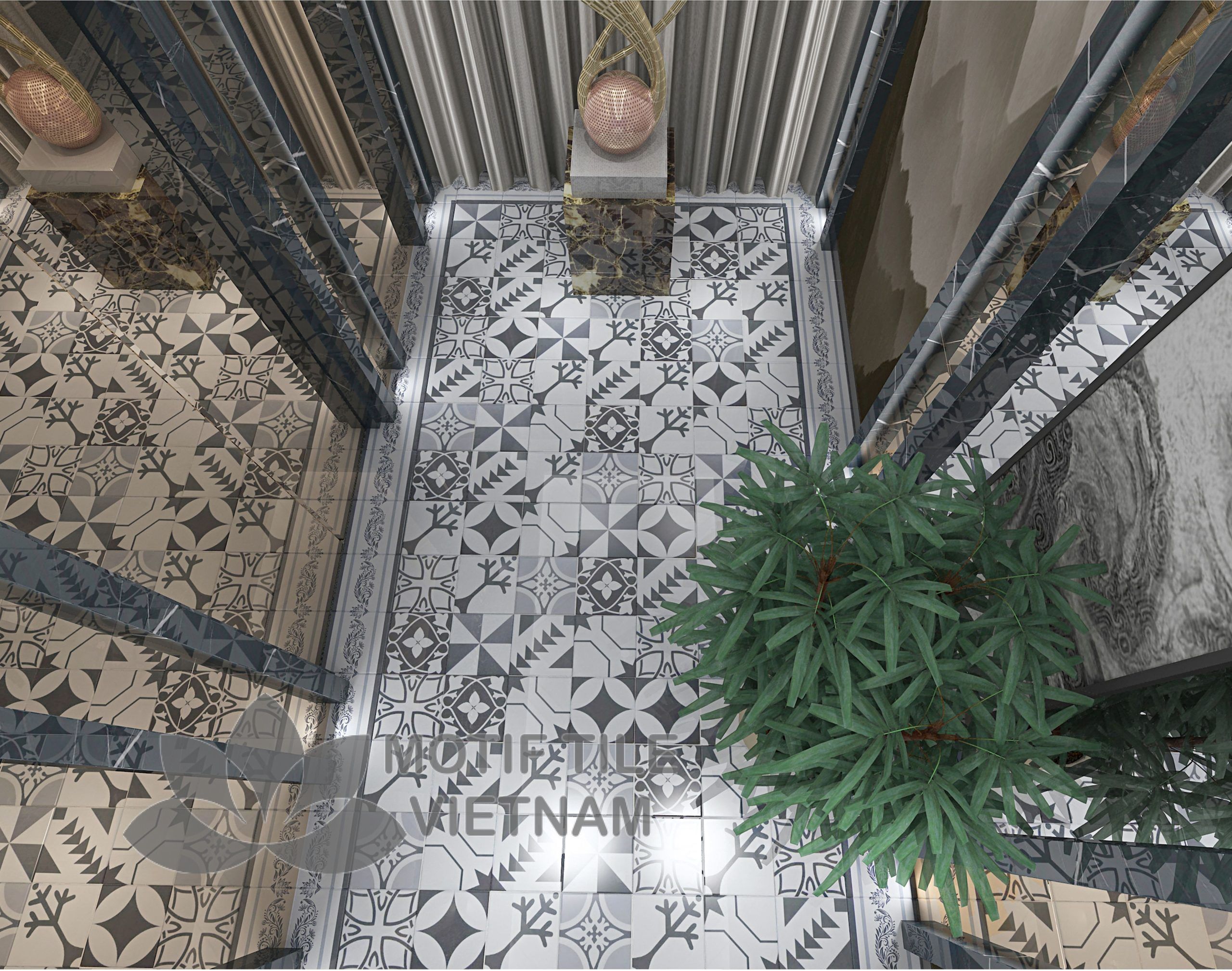 Gạch bông Sqa-PP111 2 Gạch bông porcelain Sqa-pp111