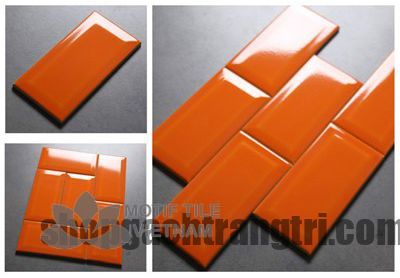 Gạch subway cam bóng vát 7.5x15cm SW75150V(Orange) 2 Gạch subway cam bóng vát 7.5x15cm SW75150(Orange)