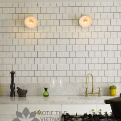 Gạch subway trắng bóng phẳng 15x15cm SW1515(White)