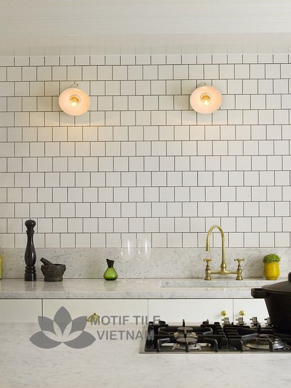 Gạch subway trắng bóng phẳng 15x15cm SW1515(White) 3 Gạch subway trắng bóng phẳng 15x15cm SW1515(White)