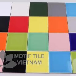 Gạch thẻ ốp tường subway cam bóng phẳng 15x15cm SW1515(Orange) 10 full color Shop gạch trang trí cao cấp