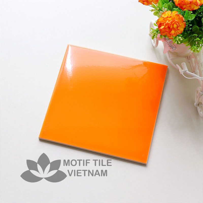 Gạch thẻ ốp tường subway cam bóng phẳng 15x15cm SW1515(Orange) 1 Gạch thẻ ốp tường subway cam bóng phẳng 15x15cm SW1515(Orange)
