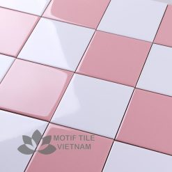 Gạch thẻ ốp tường subway hồng bóng phẳng 15x15cm SW1515(Pink)
