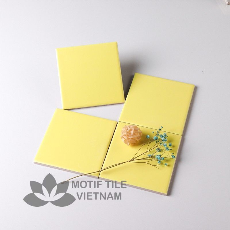 Gạch thẻ ốp tường subway vàng mờ phẳng 15x15cm SW1515(Yellow) 2 Gạch thẻ ốp tường subway vàng mờ phẳng 15x15cm SW1515(Yellow) - Hình ảnh 2