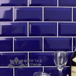 Gạch subway xanh bóng vát 7.5x15cm SW75150(Blue)