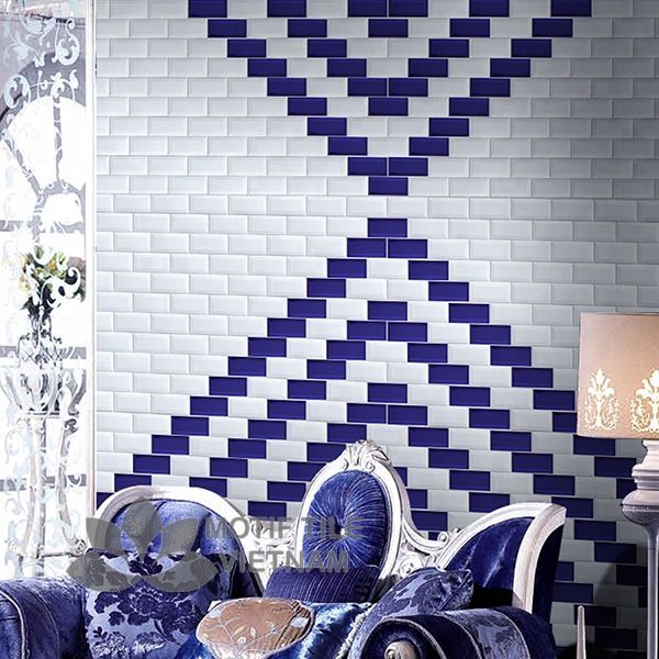 Một Số Cách Lát Gạch Subway Đẹp, Bắt Mắt 19 Gạch Subway Xanh Bóng Vát 7.5X15Cm Sw75150(Blue)