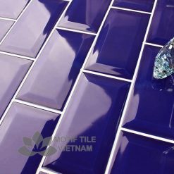 Gạch subway xanh bóng vát 7.5x15cm SW75150(Blue)