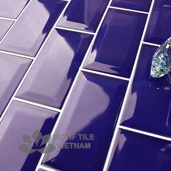 Gạch subway xanh bóng vát 7.5x15cm SW75150V(Blue) 3 Gạch subway xanh bóng vát 7.5x15cm SW75150(Blue)