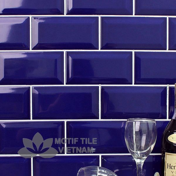 Gạch subway xanh bóng vát 7.5x15cm SW75150V(Blue) 2 Gạch subway xanh bóng vát 7.5x15cm SW75150(Blue)