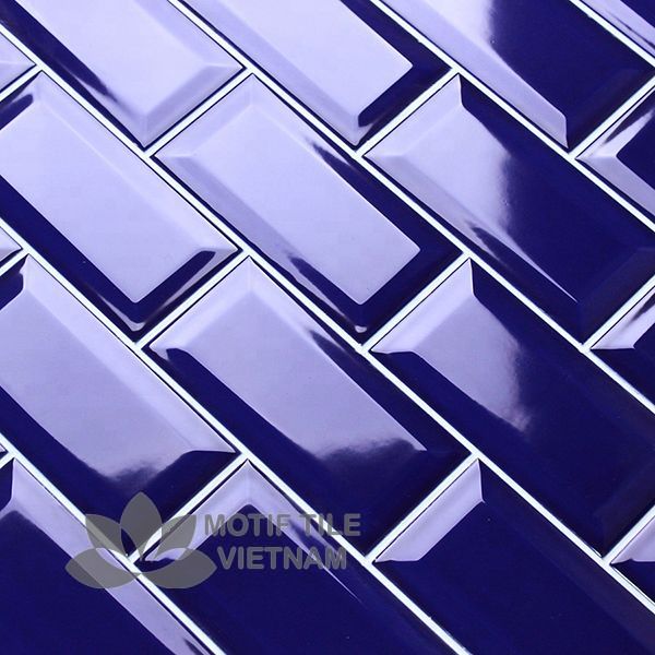 Gạch subway xanh bóng vát 7.5x15cm SW75150V(Blue) 1 Gạch subway xanh bóng vát 7.5x15cm SW75150(Blue)