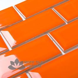 Gạch subway cam bóng vát 7.5x15cm SW75150V(Orange) 1 Gạch subway cam bóng vát 7.5x15cm SW75150V(Orange)