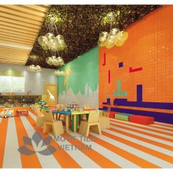 Gạch thẻ ốp tường subway cam bóng phẳng 15x15cm SW1515(Orange)