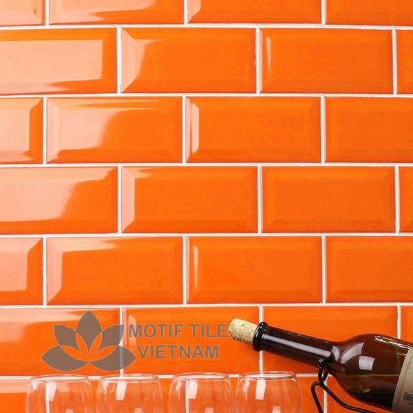 Gạch subway cam bóng vát 7.5x15cm SW75150V(Orange) 3 Gạch subway cam bóng vát 7.5x15cm SW75150(Orange)