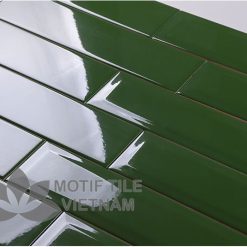 Gạch subway xanh đậm bóng vát 7.5x30cm SW75300V(Green)