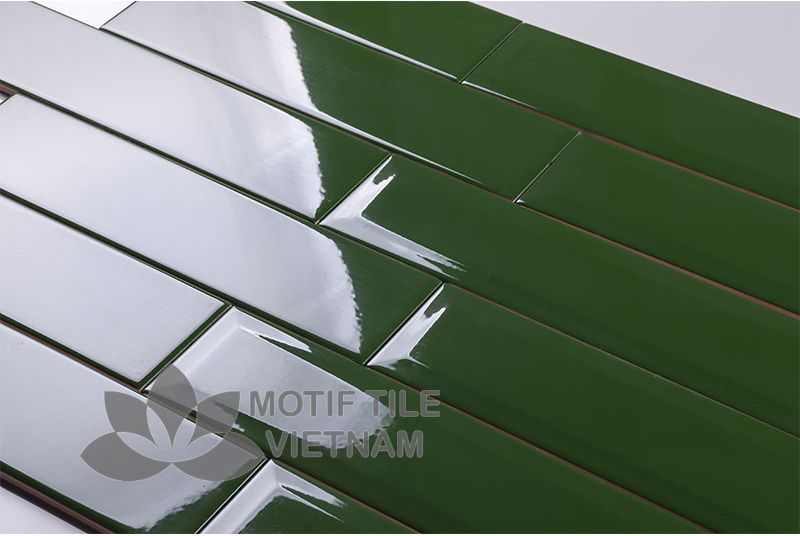 Gạch subway xanh đậm bóng vát 7.5x30cm SW75300V(Green) 2 Gạch subway xanh đậm bóng vát 7.5x30cm SW75300V(Green)