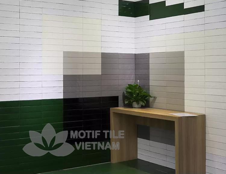 Gạch subway xanh đậm bóng vát 7.5x30cm SW75300V(Green) 3 Gạch subway xanh đậm bóng vát 7.5x30cm SW75300V(Green)